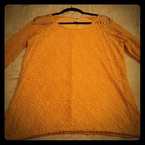 Women's Yellow Lace Brittany Black Blouse